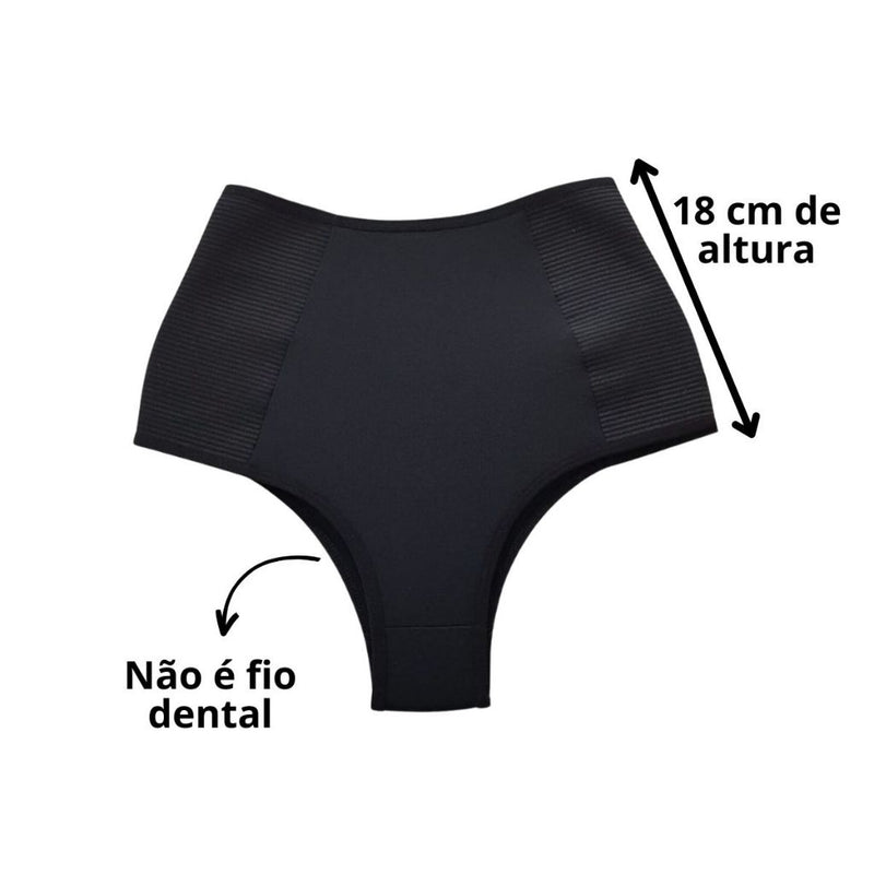 Calcinha GABI Cinta Modeladora Cós Alto Segura Barriga